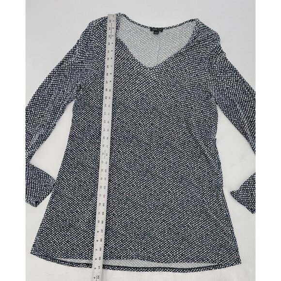 J Jill Wearever Collection V-Neck Tunic Blouse Multicolor Long Sleeve Sz Sm Boho - Picture 6 of 8